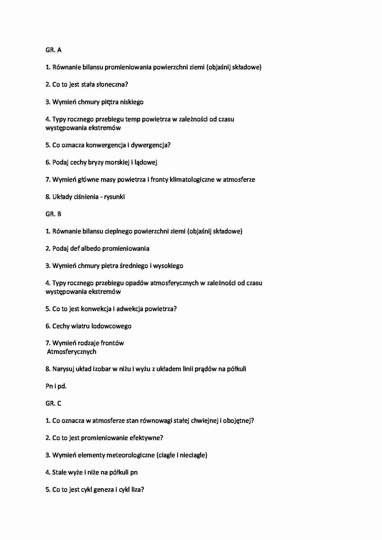 Pytania z meteorologii - strona 1