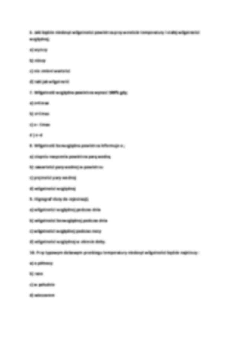 Pytania testowe z agrometeorologii - strona 2