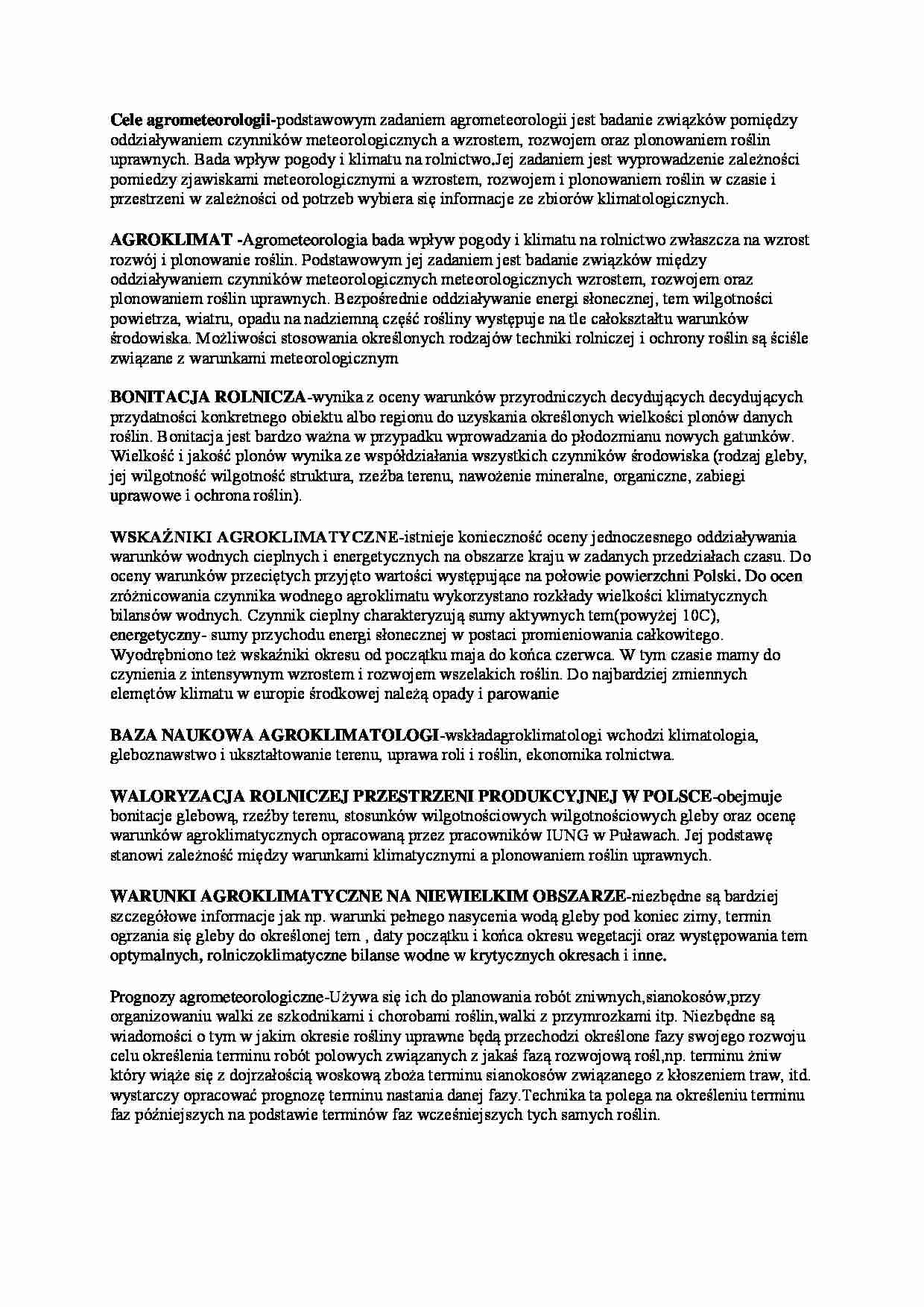 Agrometeorologia - wykład - strona 1