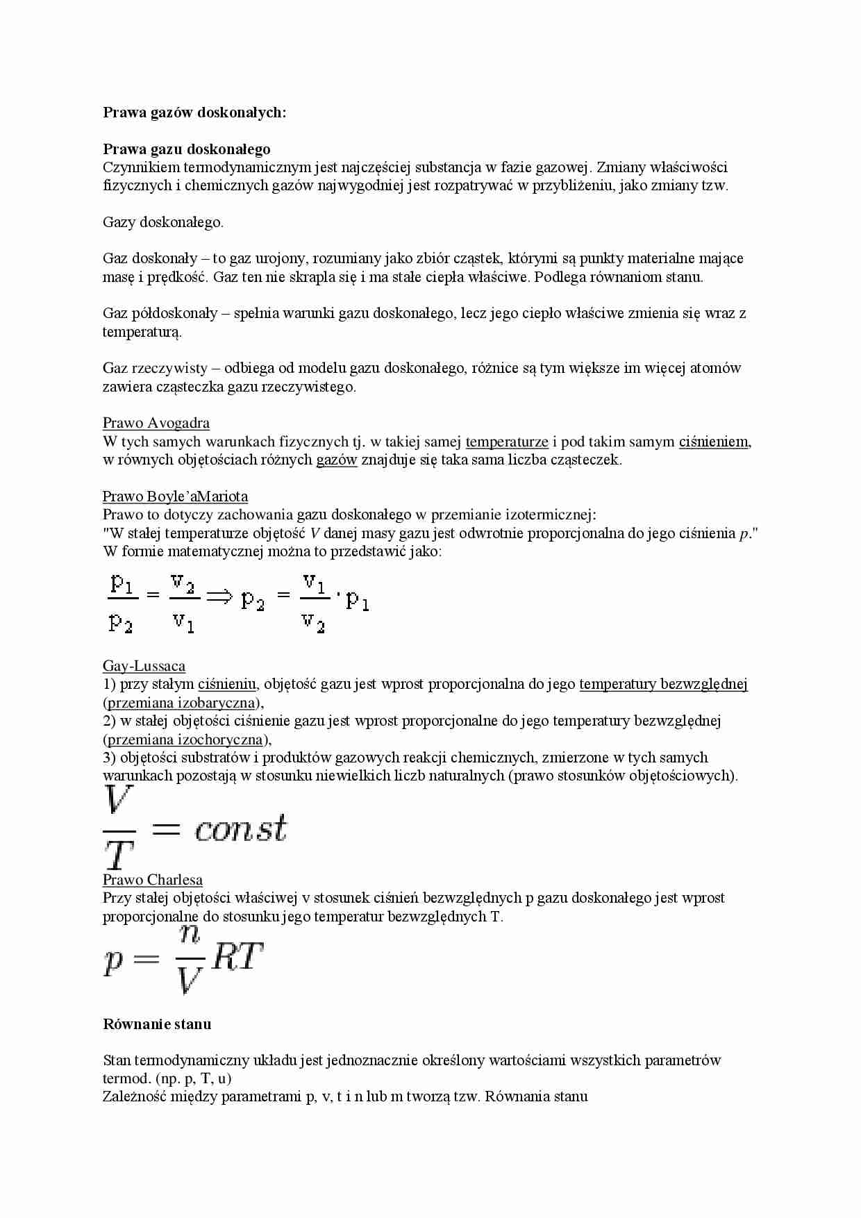 Prawa gazów doskonałych - ćwiczenia - strona 1