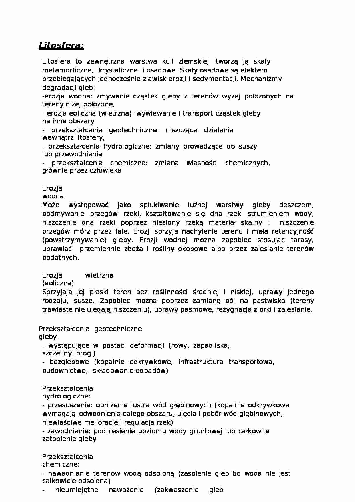 Ćwiczenia - litosfera - strona 1