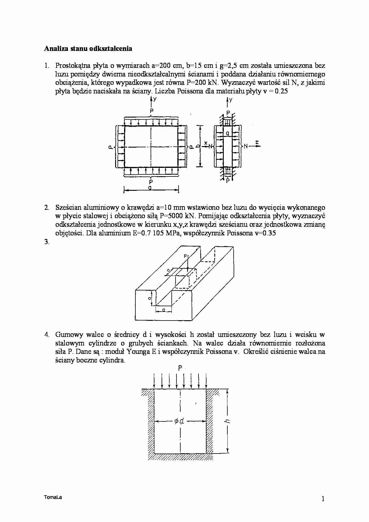  Analiza stanu odkształcenia - strona 1