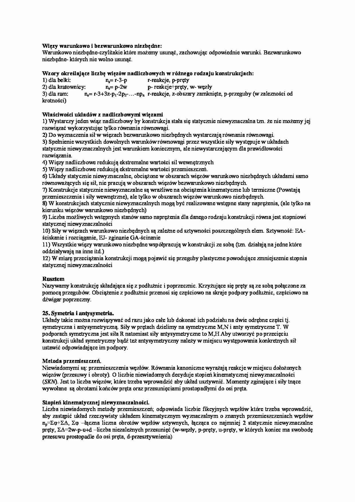 Więzy i ruszta -- wykład - strona 1