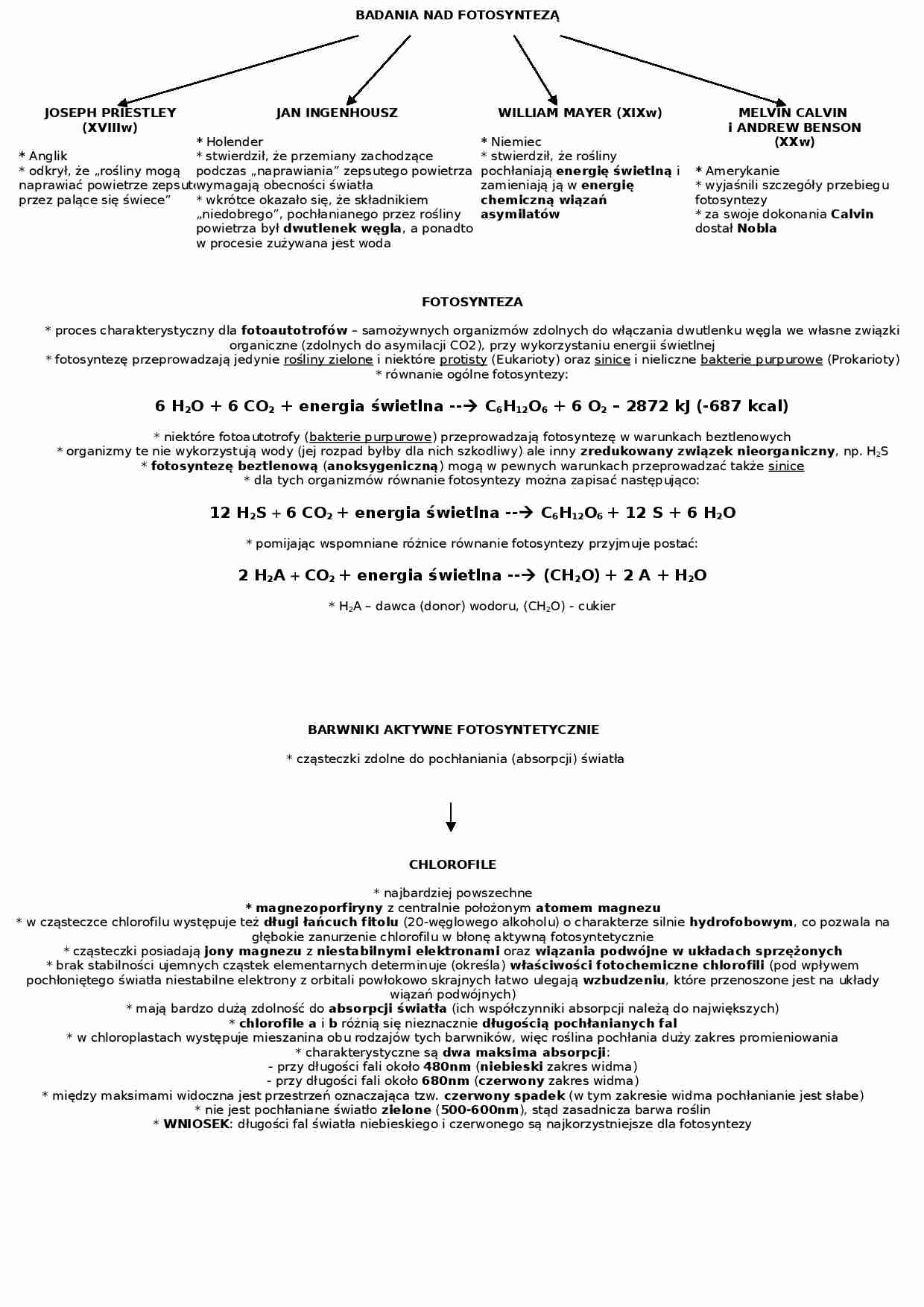 Proces fotosyntezy - schemat - strona 1