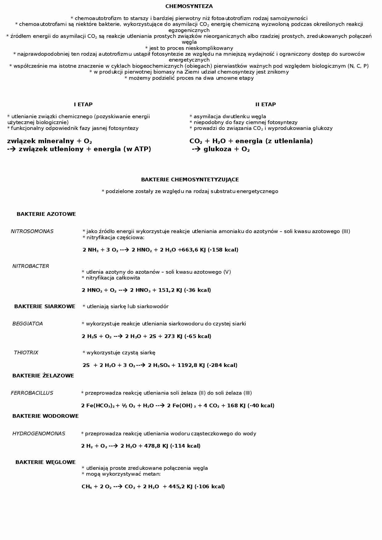 Chemosynteza - omówienie - strona 1