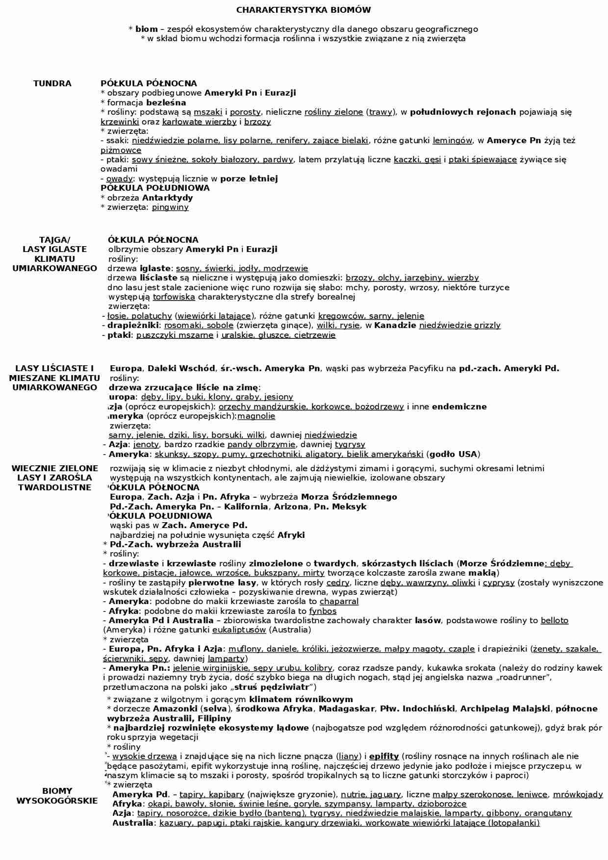 Ekologia biosfery - omówienie - strona 1
