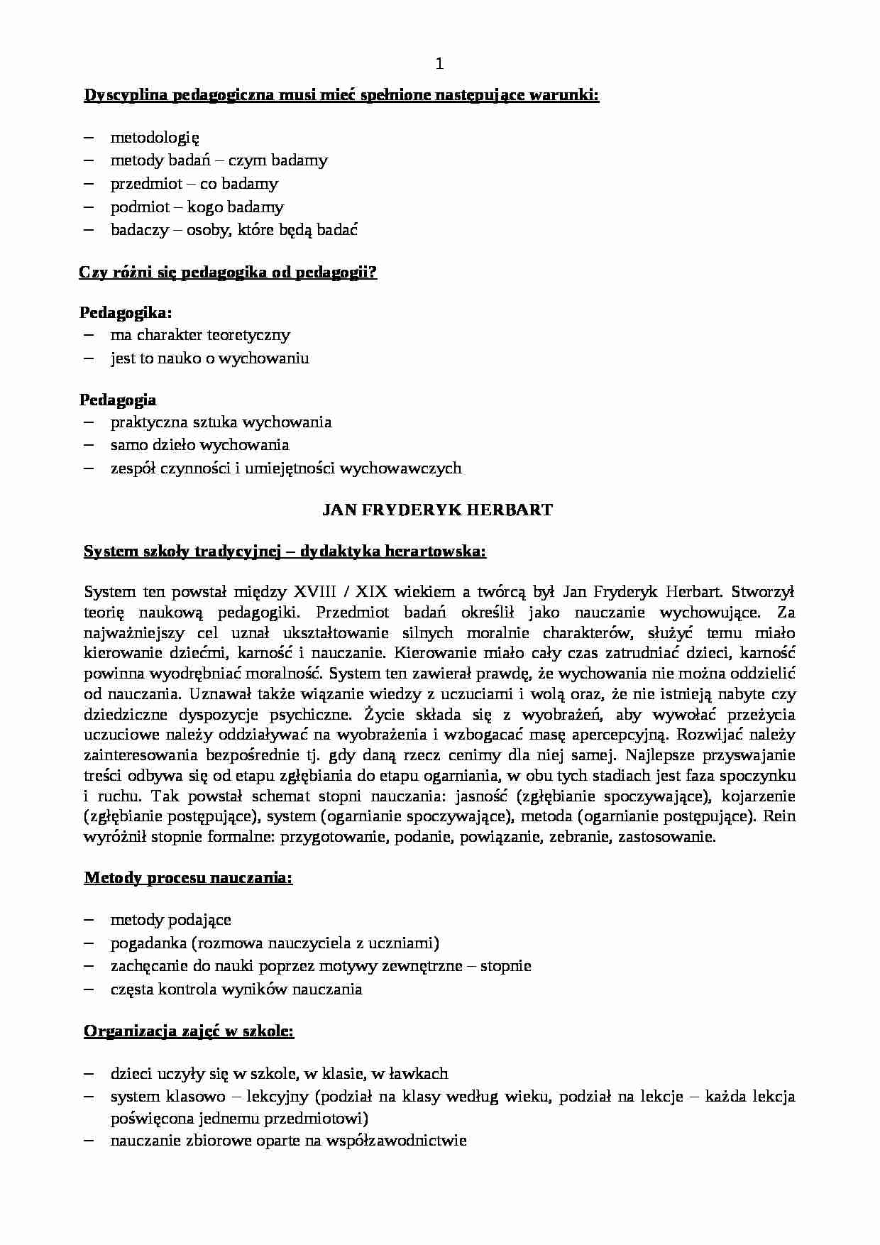 Współczesne kierunki pedagogiczne - strona 1