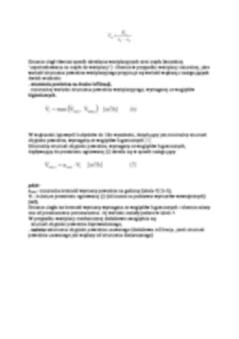 Ćwiczenia -źródła zysków ciepła pomieszczeń o różnym przeznaczeniu i metody obliczen strumienia powietrza wentylacyjnego - strona 2