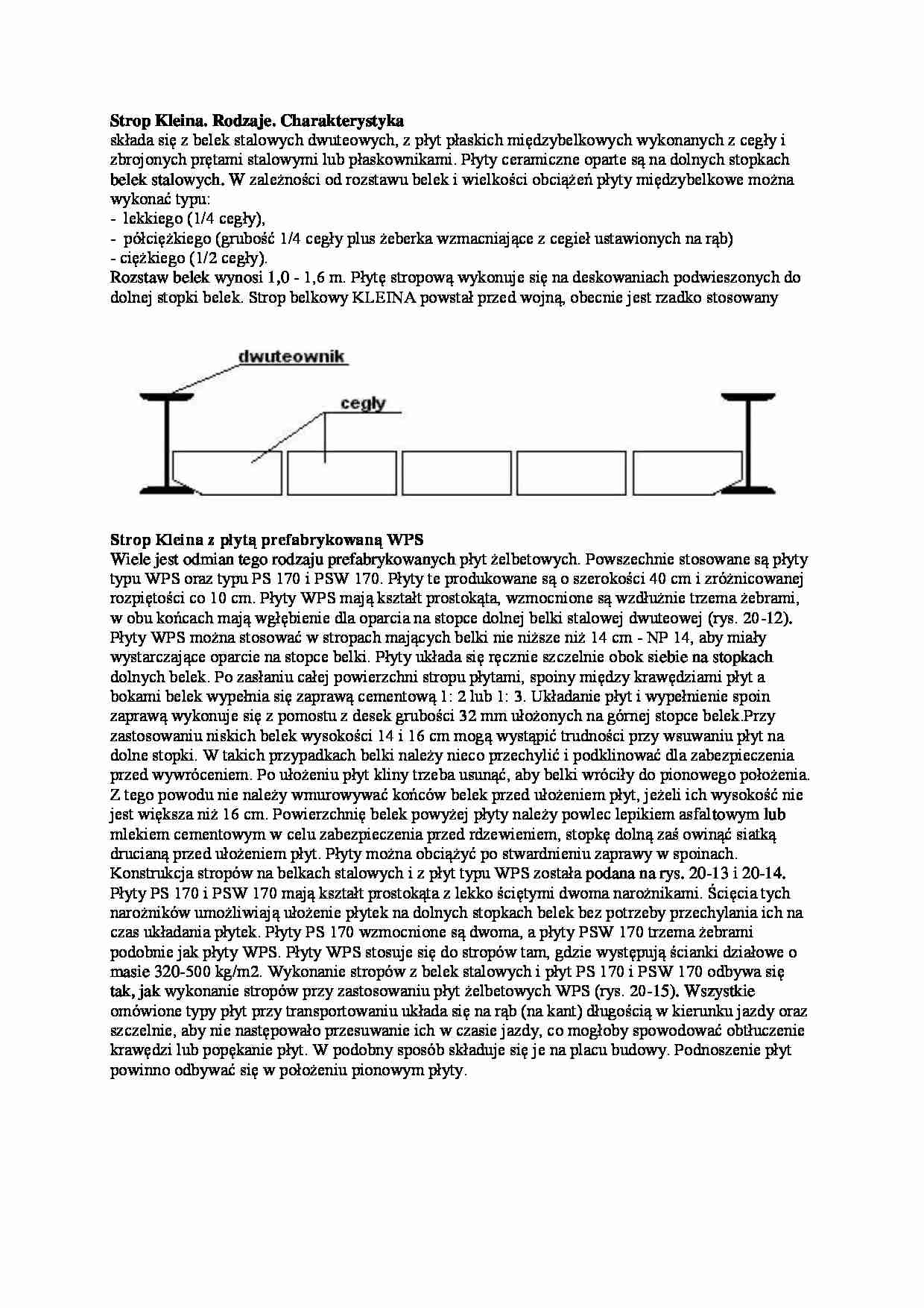 strop Kleina, rodzaje, omówienie  - strona 1