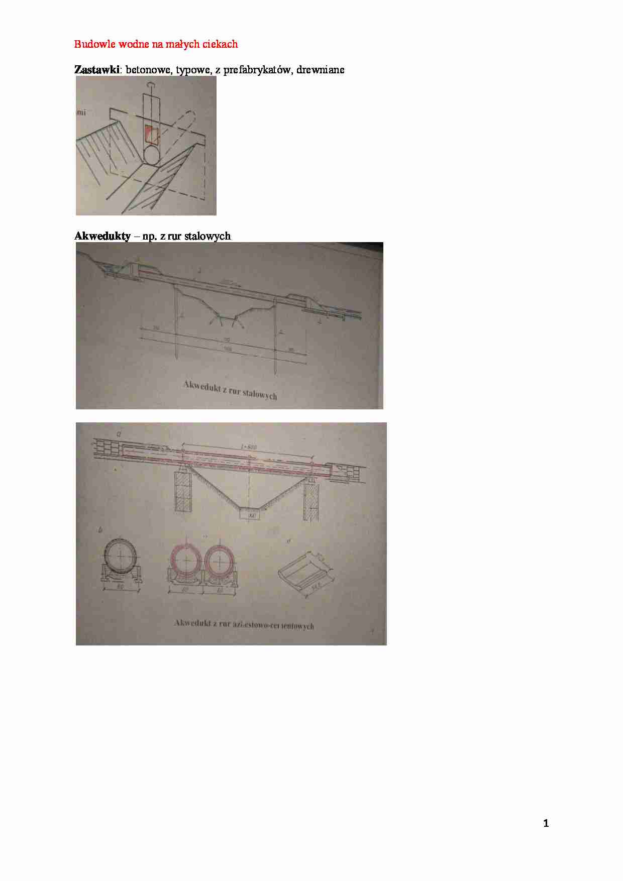 wykład Budowle wodne na małych ciekach - strona 1