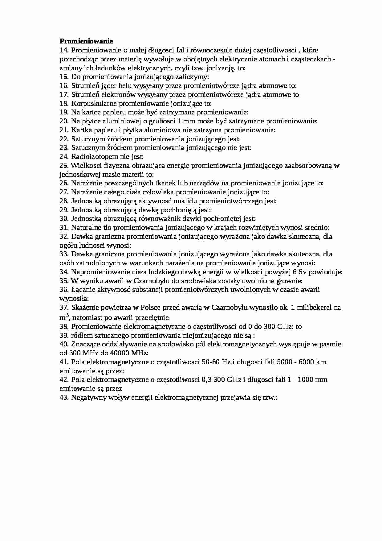 pytania z egzaminu z promieniowania - strona 1