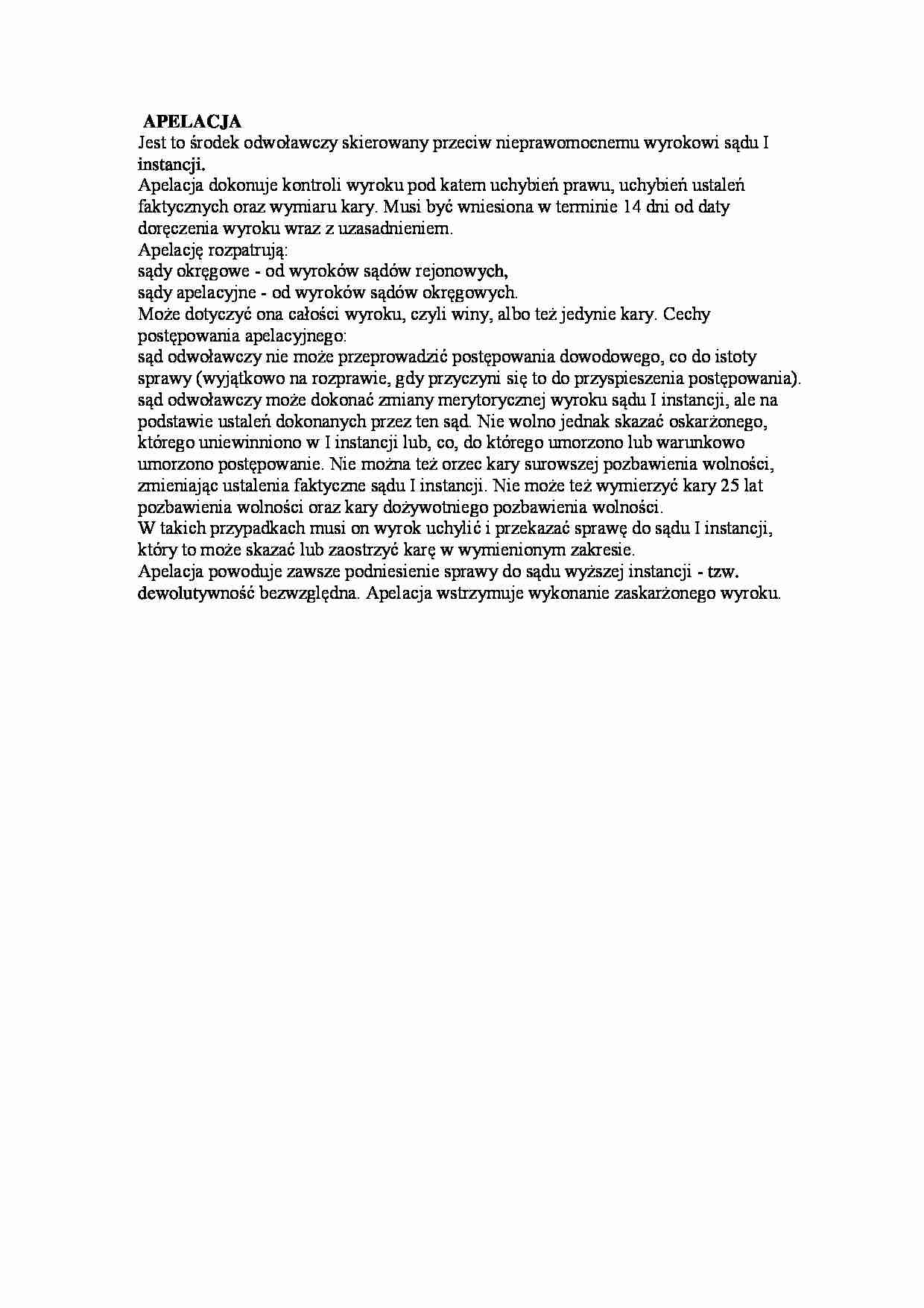 Apelacja - omówienie zagadnienia - strona 1