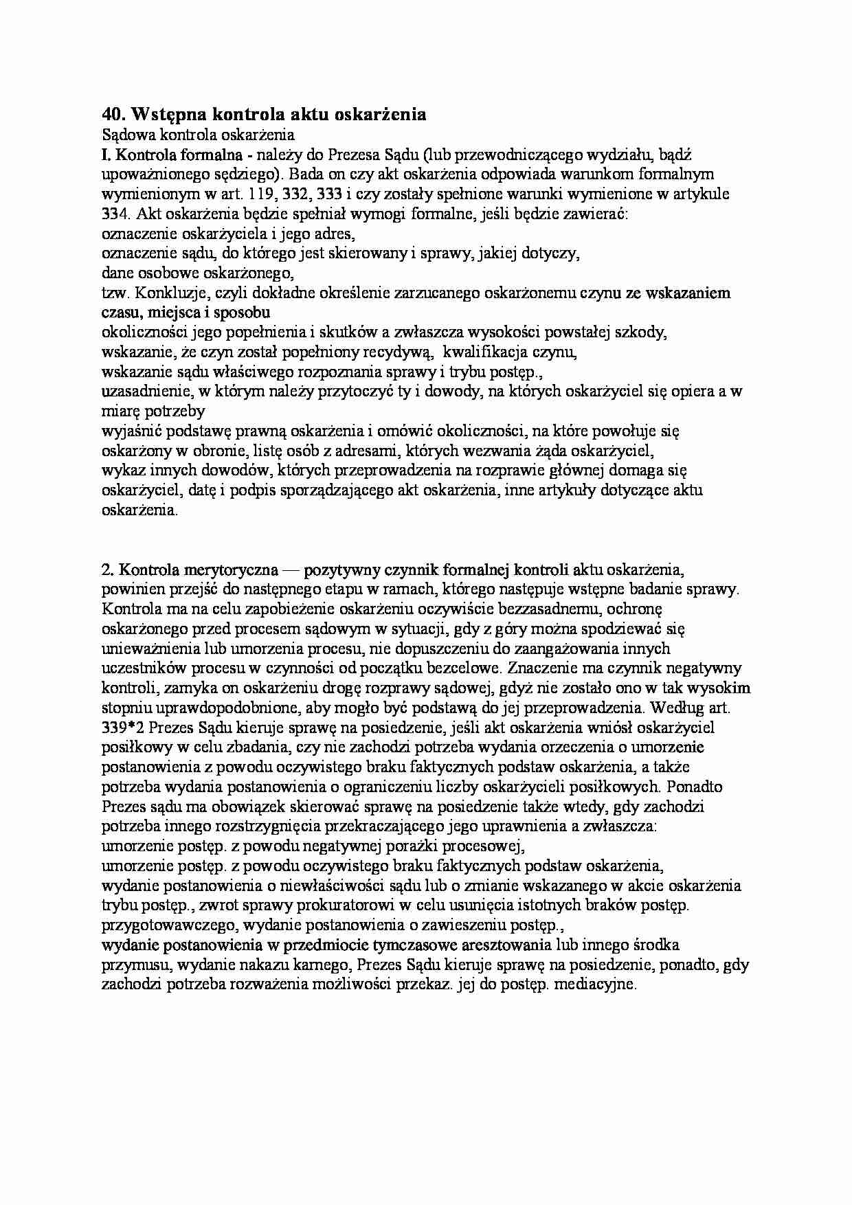 Prawo karne - kontrola - omówienie - strona 1