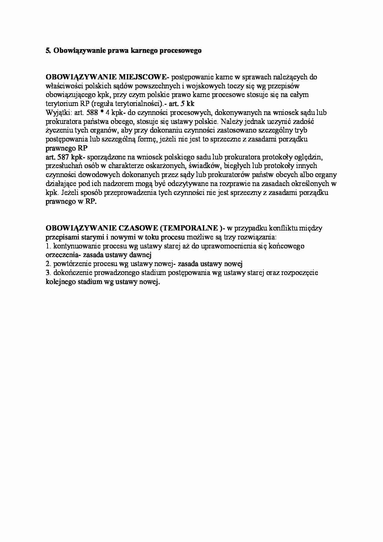 obowiązywanie prawa karnego - omówienie  - strona 1