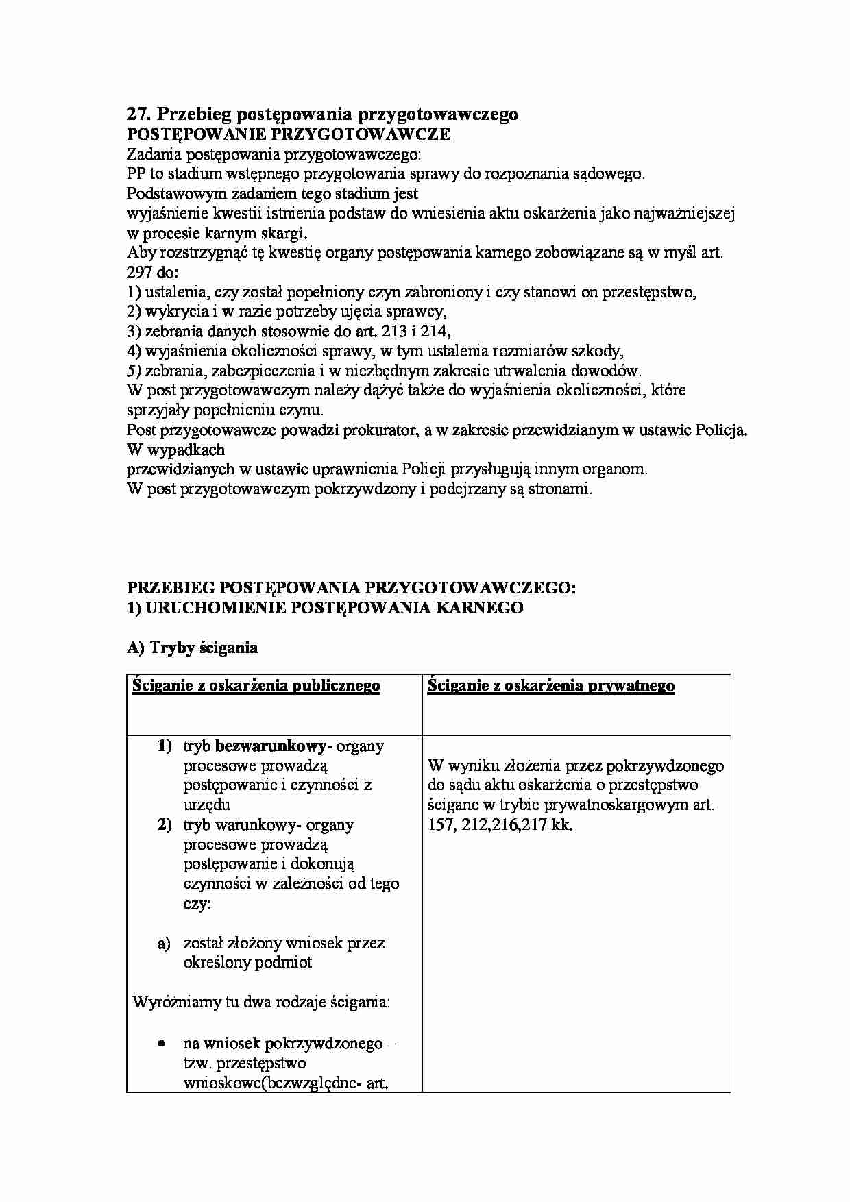przebieg postępowania przygotowawczego - omówienie  - strona 1