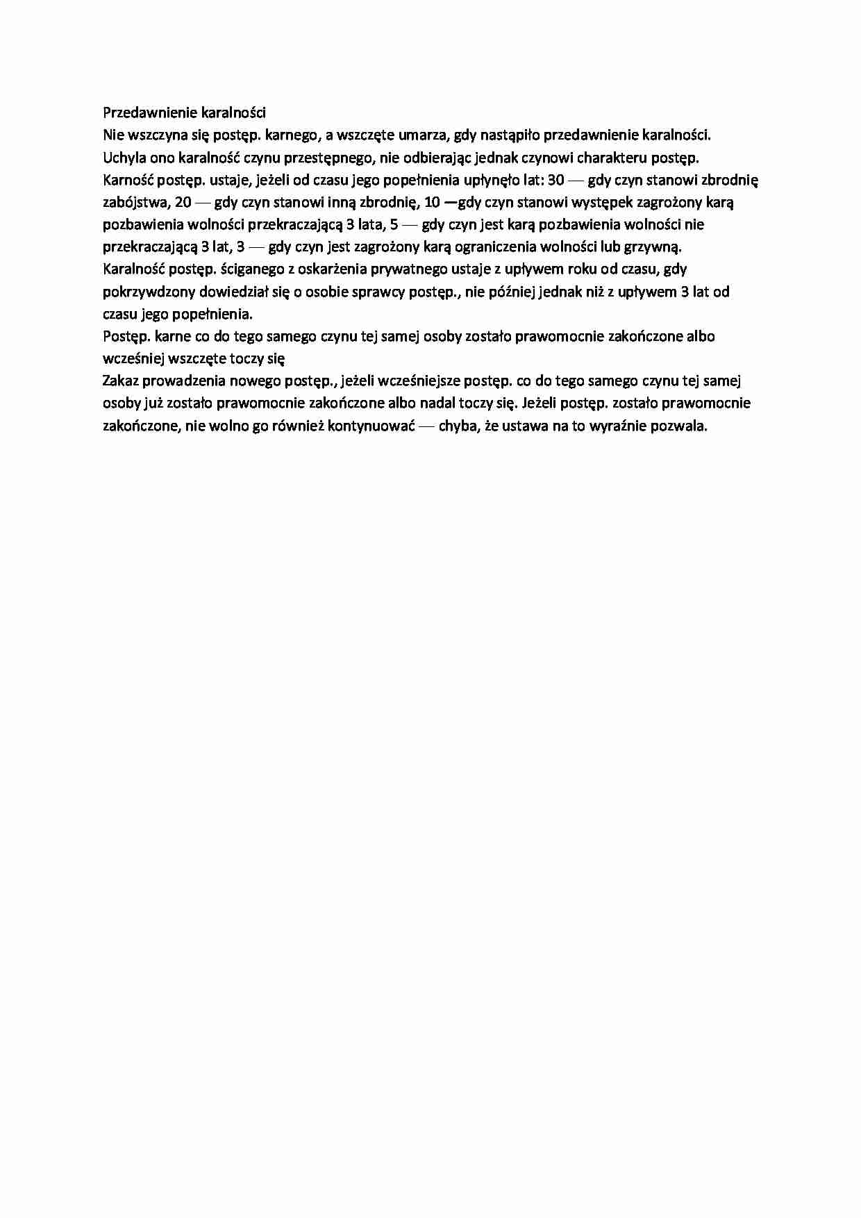 przedawnienie karalności - omówieni e - strona 1