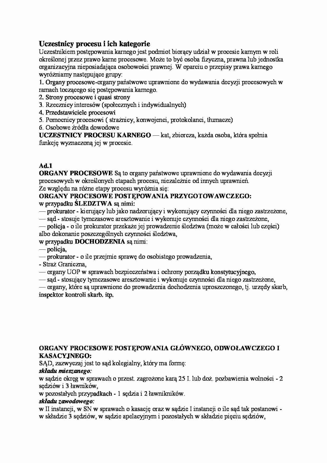 Uczestnicy procesu i ich kategorie - strona 1