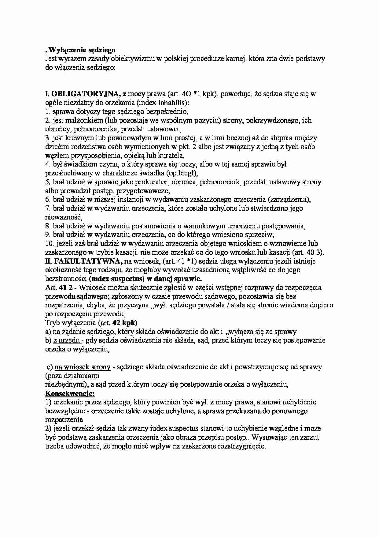 Wyłączenie sędziego - omówienie zagadnienia - strona 1