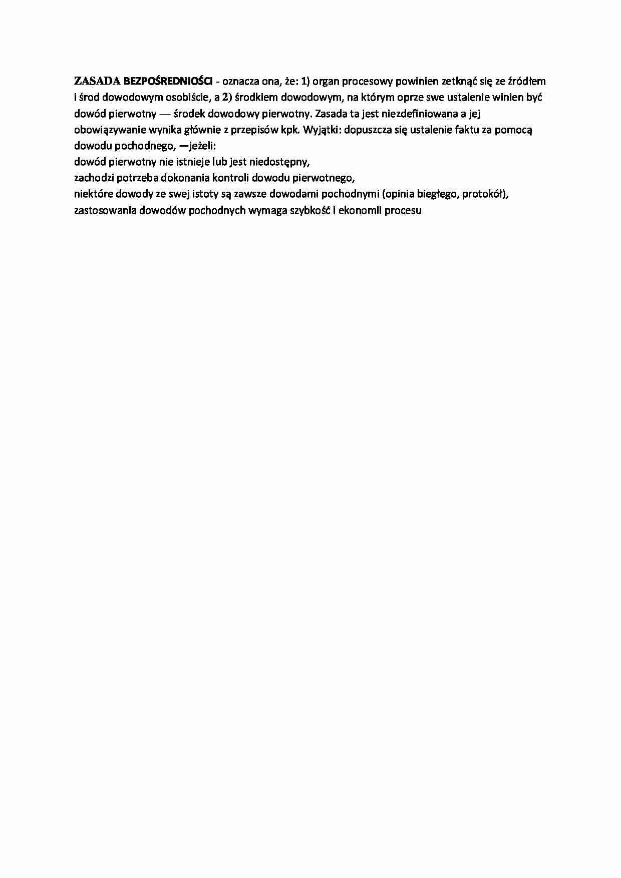 zasada bezpośredniości - omówienie  - strona 1