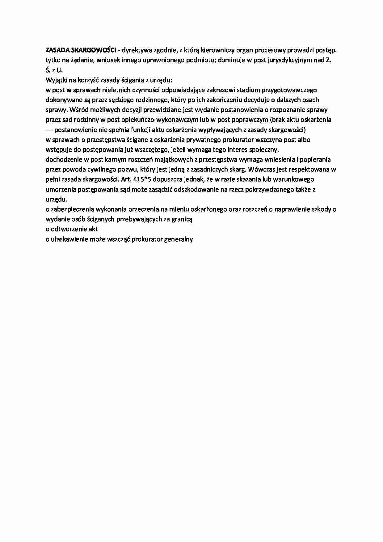 Zasada skargowości - opracowanie zagadnienia - strona 1