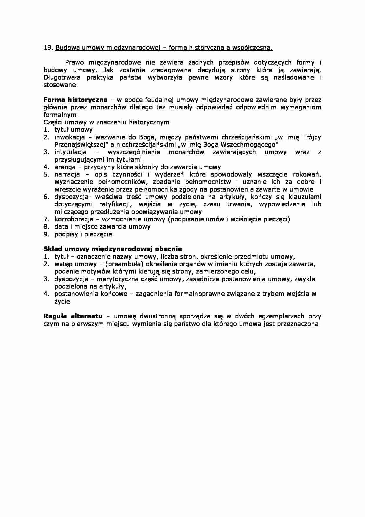 Budowa umowy międzynarodowej  - strona 1