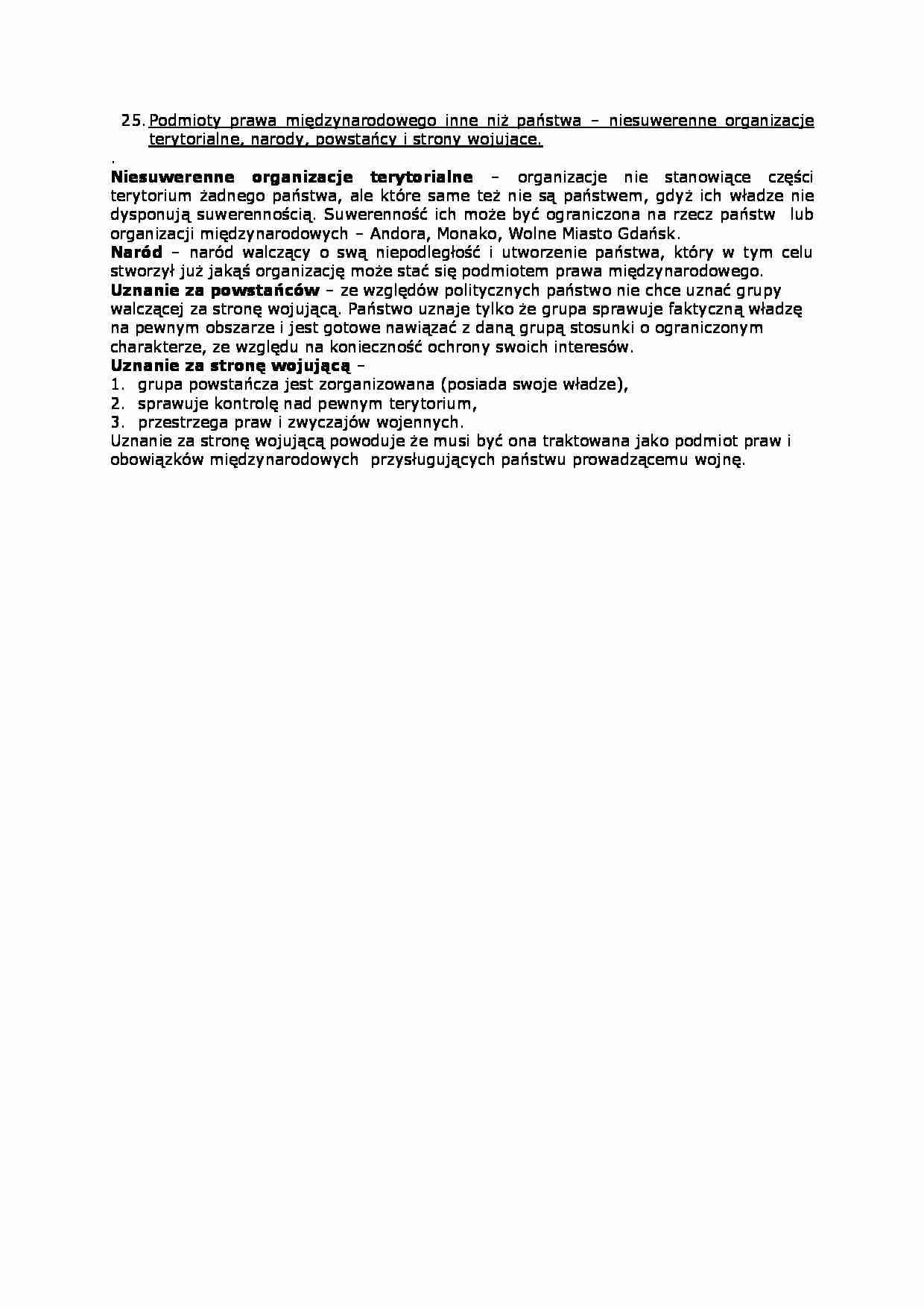 Podmioty prawa międzynarodowego - omówienie - strona 1