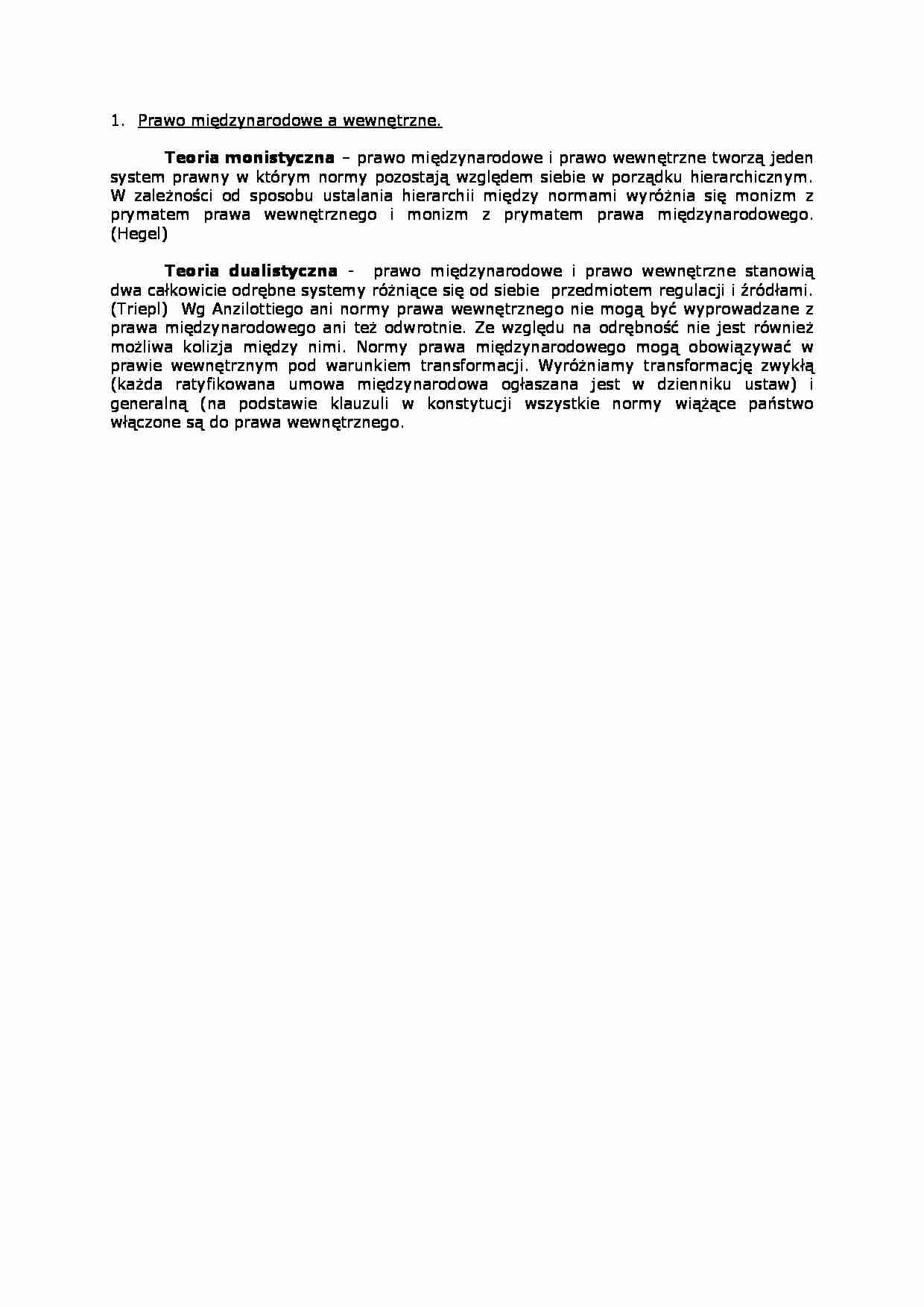 Prawo międzynarodowe a wewnętrzne. - strona 1