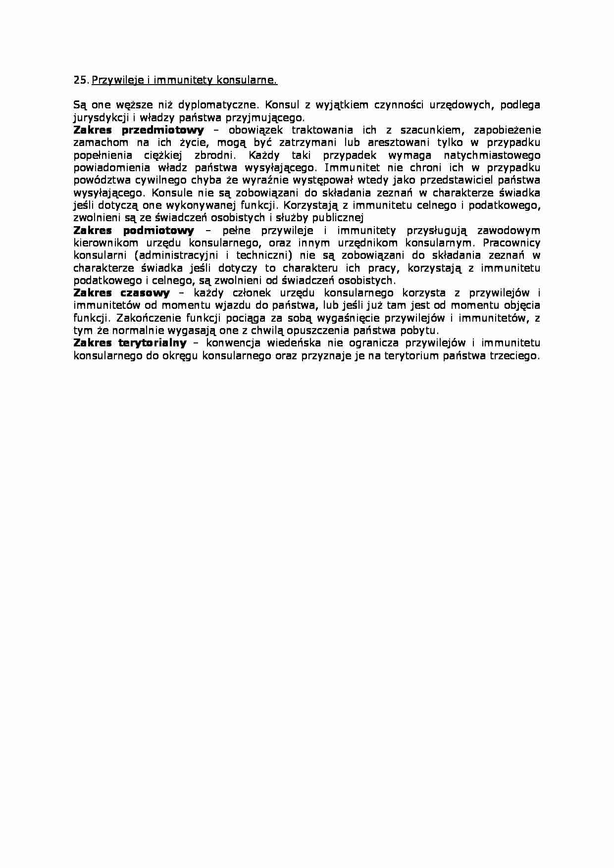 Przywileje i immunitety konsularne. - strona 1
