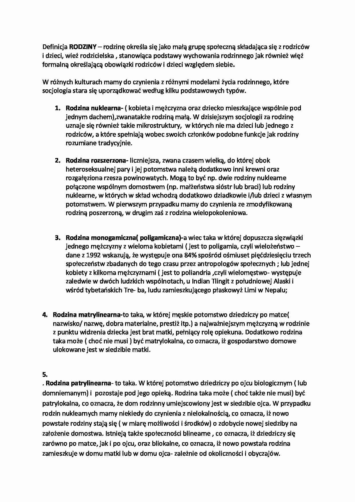Rodzina - omówienie definicji - strona 1