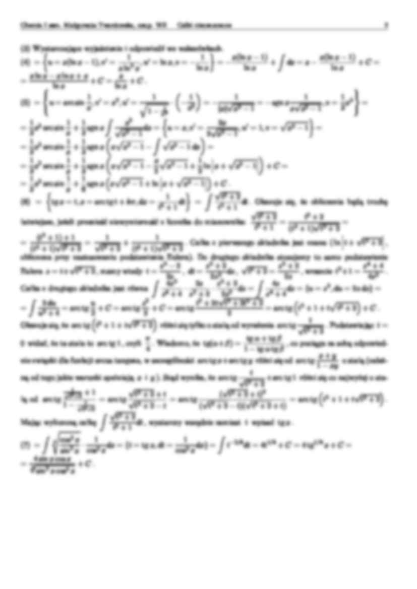=Całki nieoznaczone - rozwiązanie 7 trudniejszych całek - strona 2