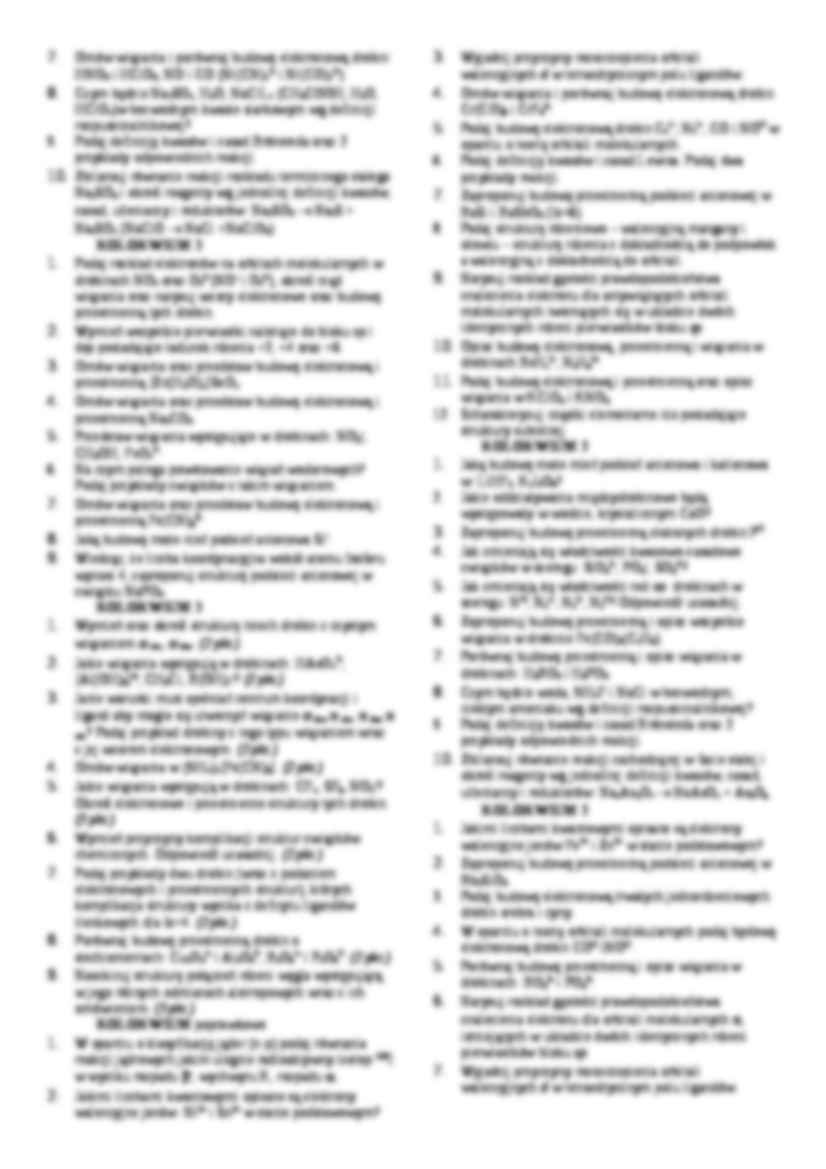 Przykładowe pytania na egzamin z chemii. - strona 2