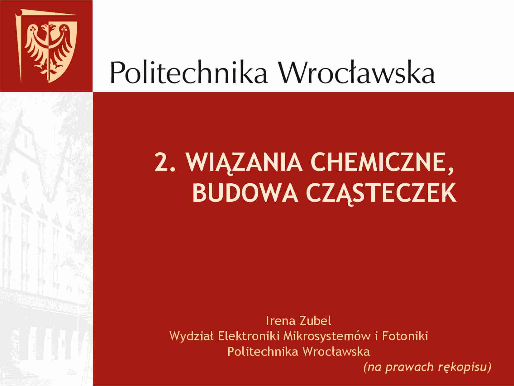 Wiązania chemiczne - omówienie - strona 1