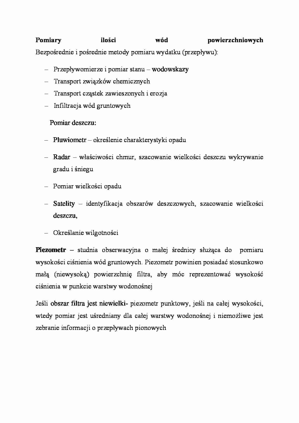Pomiary ilości wód powierzchniowych - omówienie - strona 1