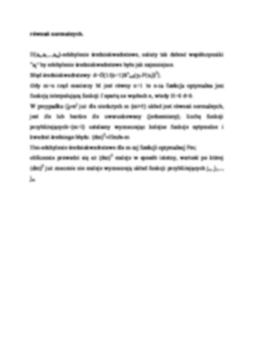 Aproksymacja  redmokwadratowa dyskretna - omówienie  - strona 2