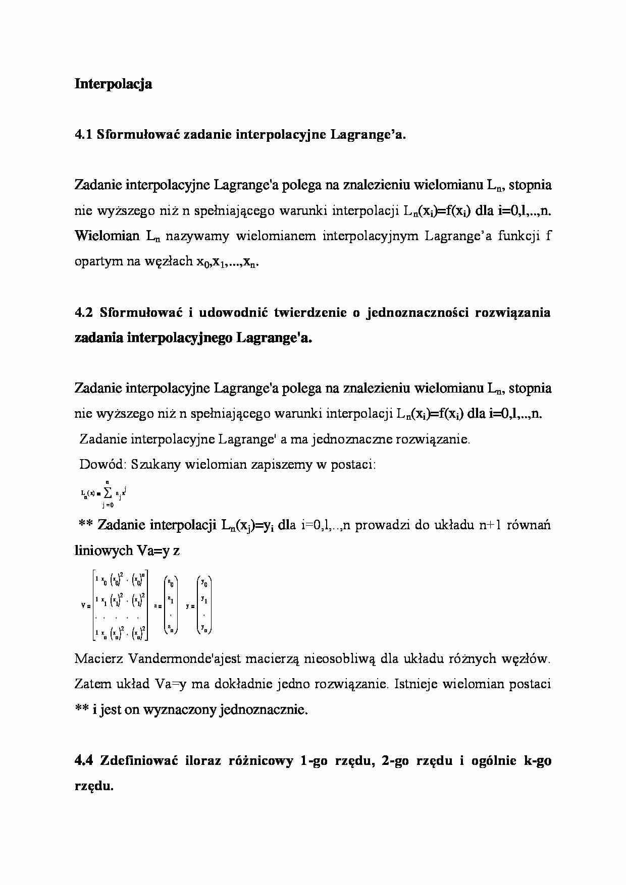 Interpolacja - omówienie  - strona 1
