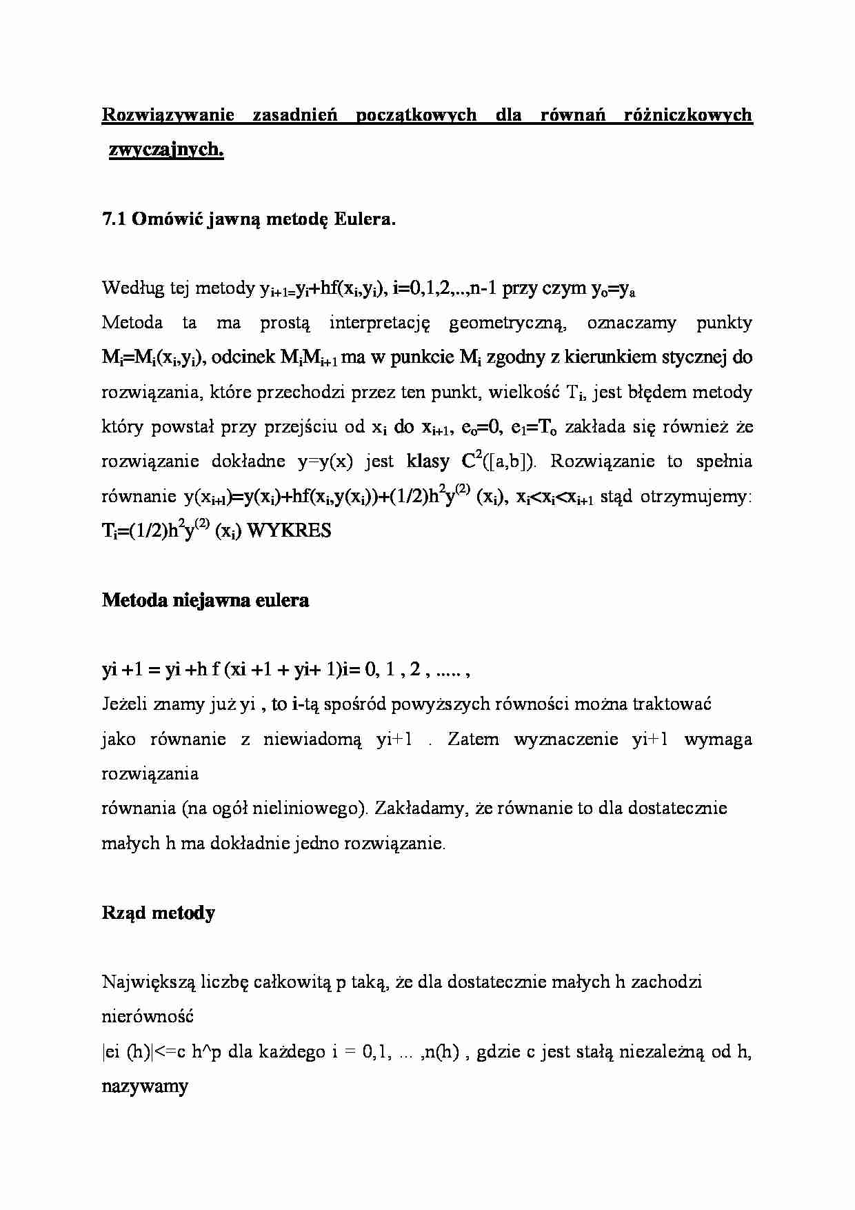 Rozwiązywanie zasadnień  początkowych dla równa różniczkowych zwyczajnych - strona 1