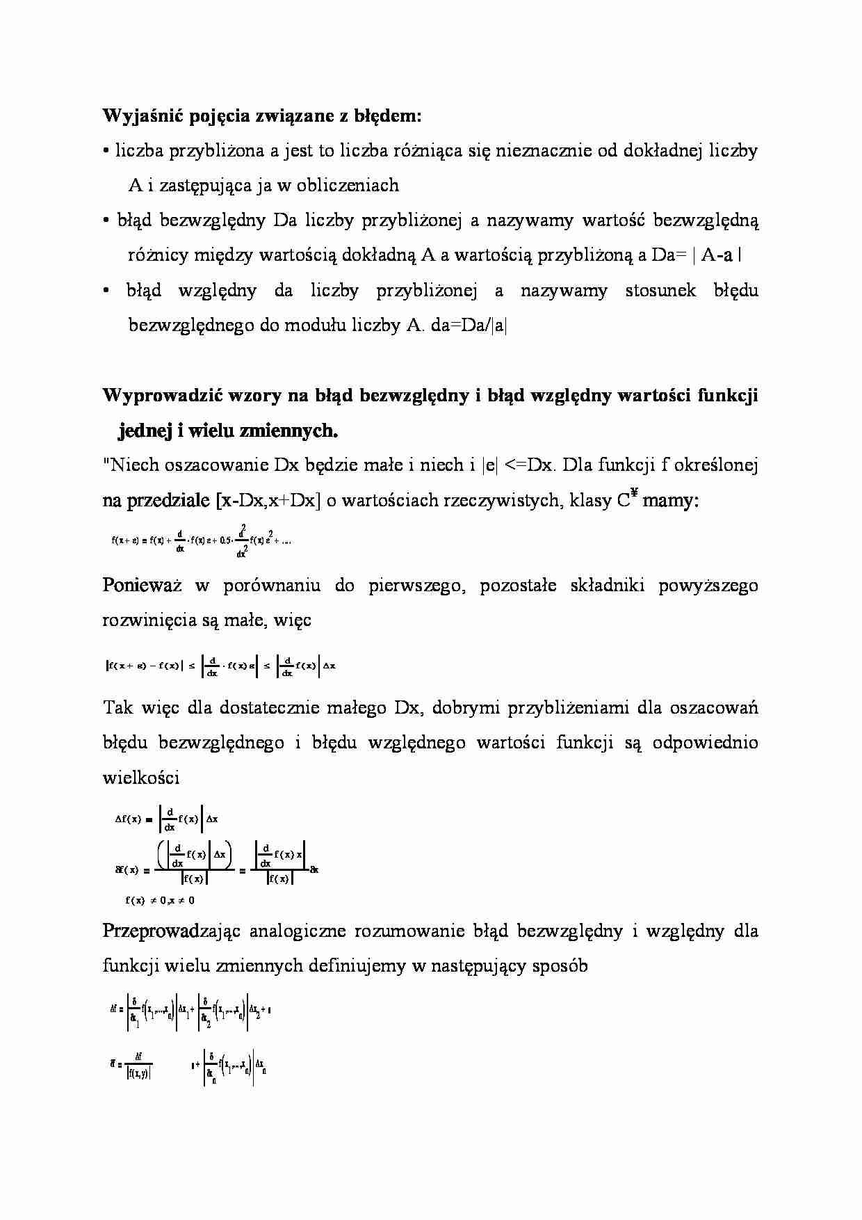 Wyjaśnić pojęcia związane z błędem - strona 1