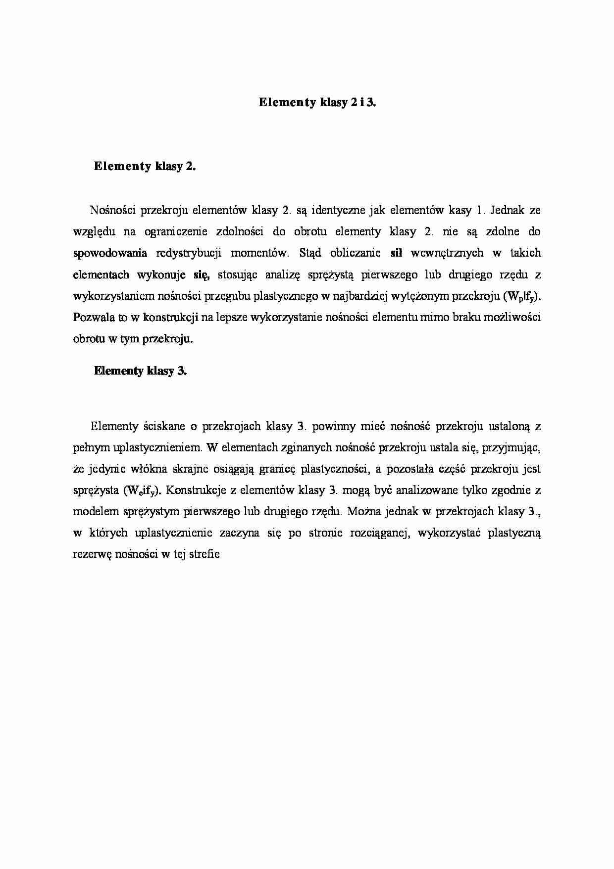 Konstrukcje metalowe 1 - Elementy klasy 2 i 3 - strona 1