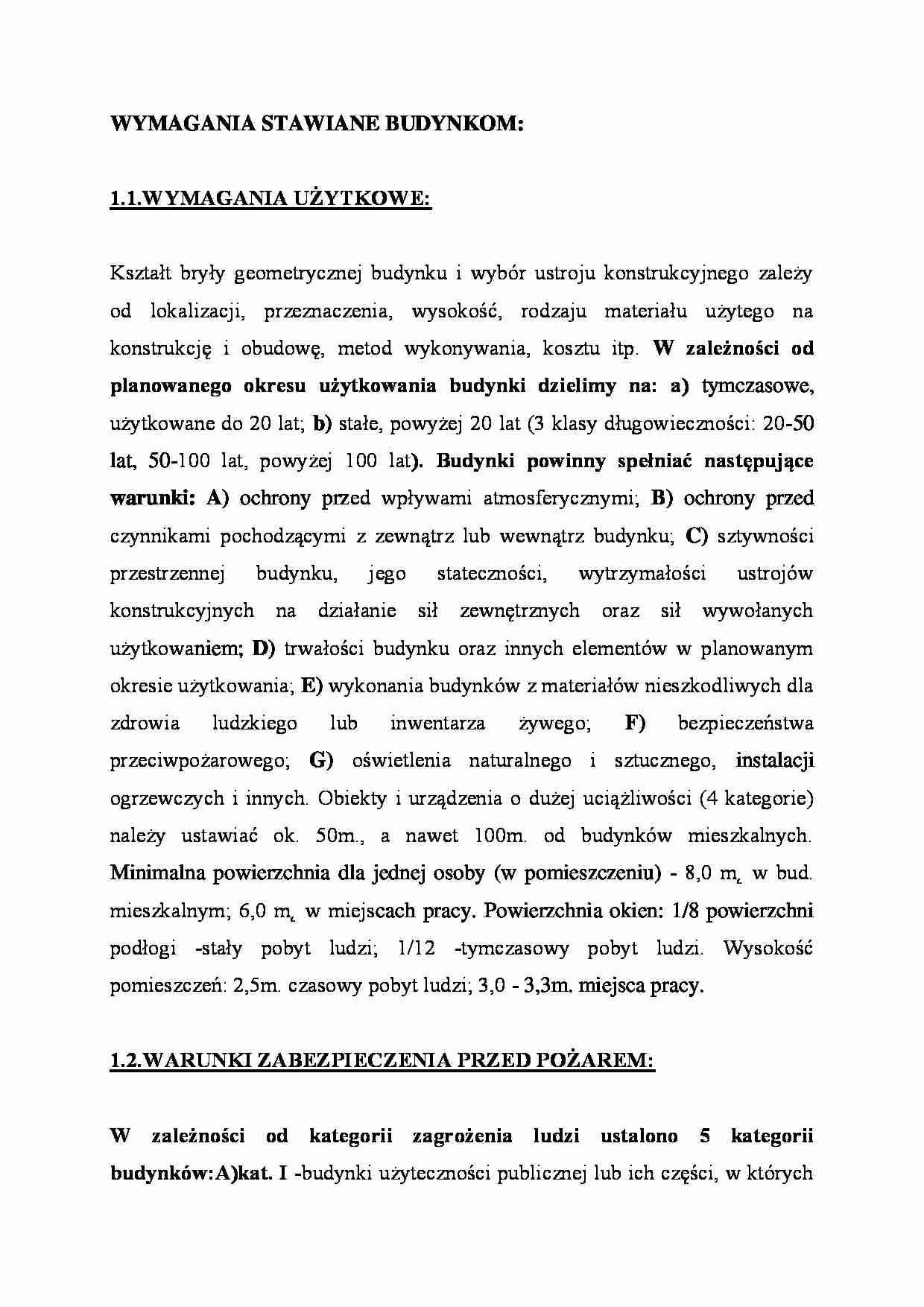 Wymagania stawiane budynkom - omówienie  - strona 1