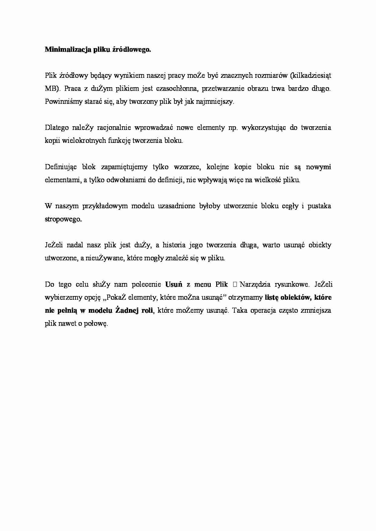 Minimalizacja pliku źródłowego - omówienie  - strona 1