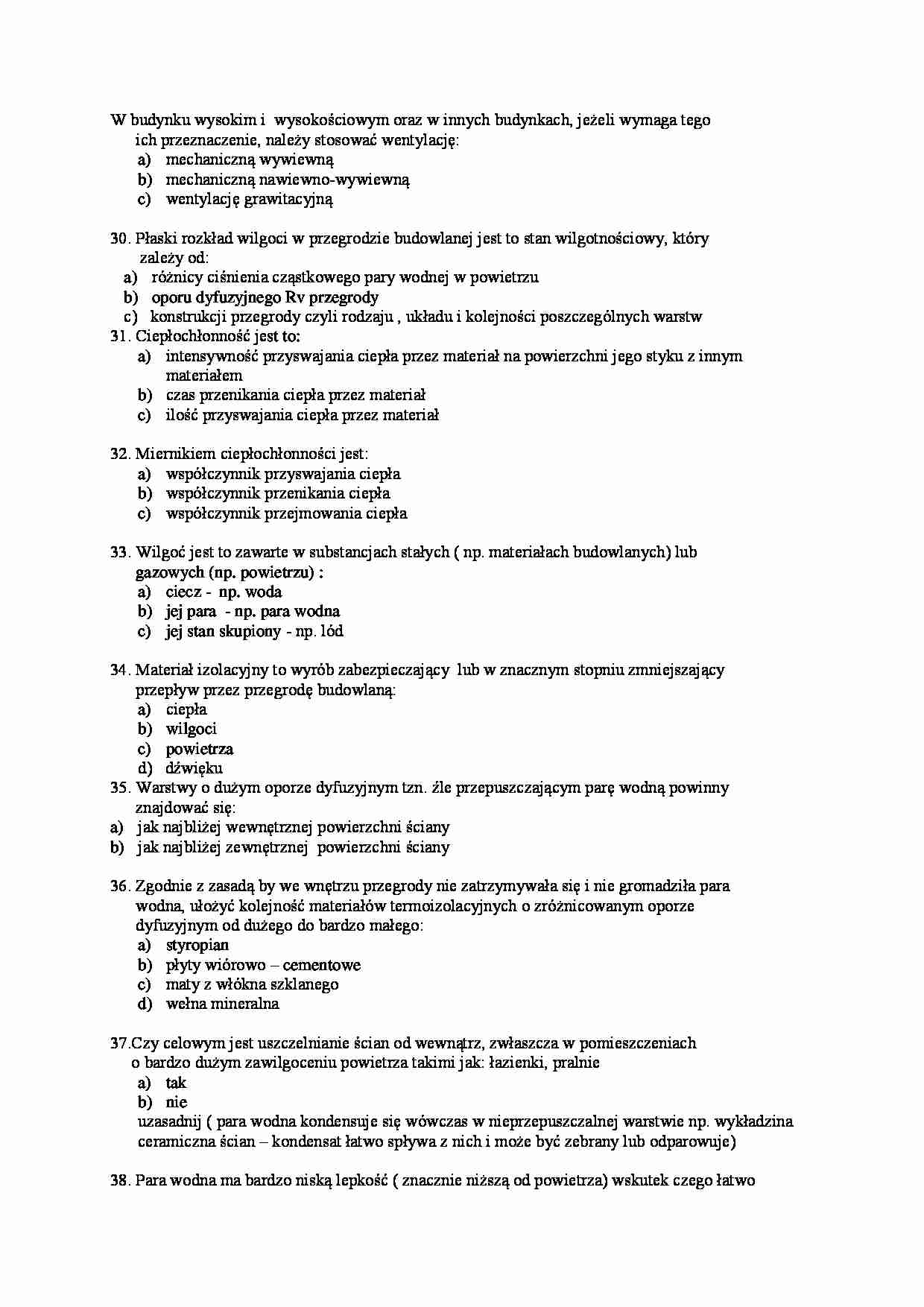 Fizyka budowli - Pytania egzaminacyjne 5 - strona 1