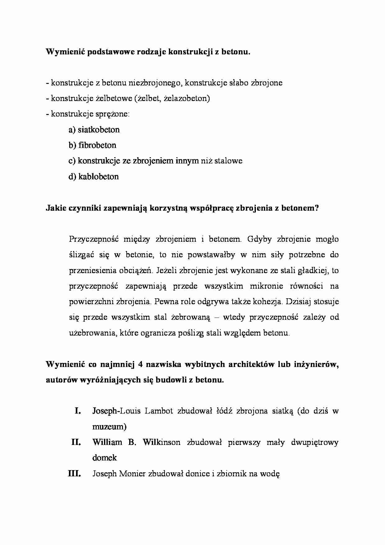  podstawowe rodzaje konstrukcji z betonu - omówienie  - strona 1