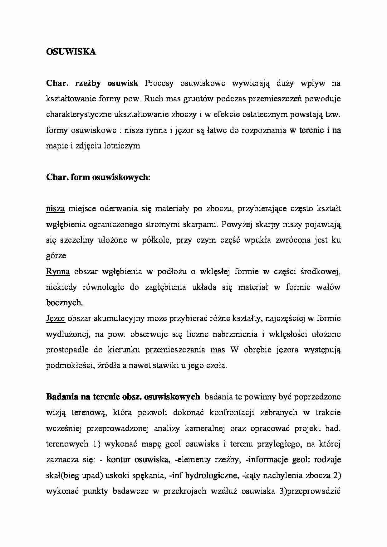 Osuwiska - omówienie  - strona 1