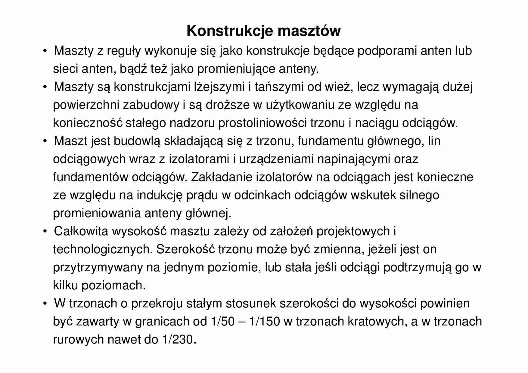 Konstrukcje masztów - omówienie - strona 1