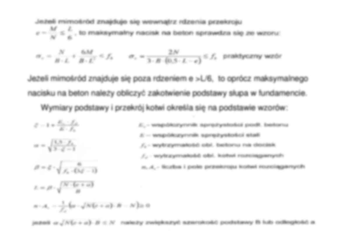  Podstawy słupów mimośrodowo ściskanych - omówienie  - strona 2