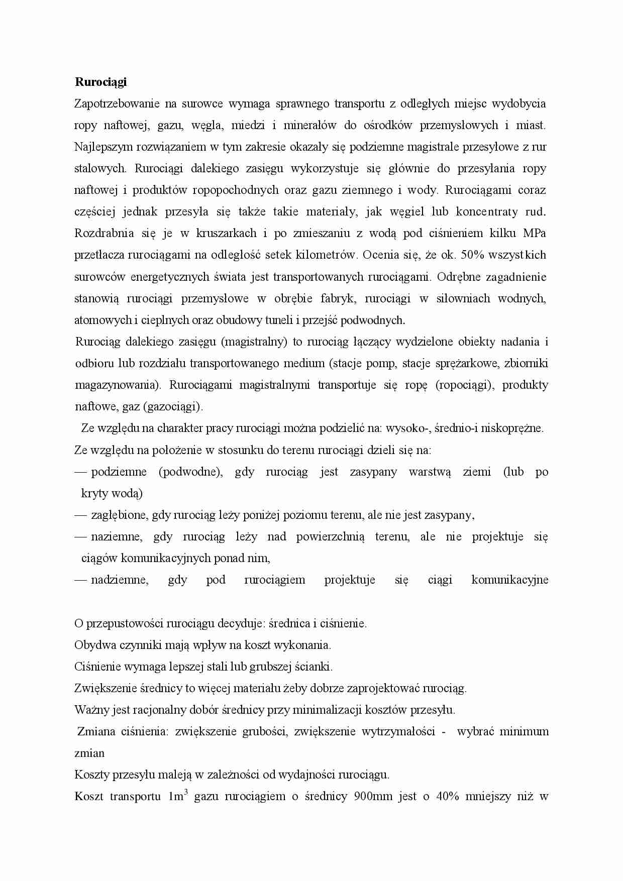 Rurociągi - omówienie  - strona 1