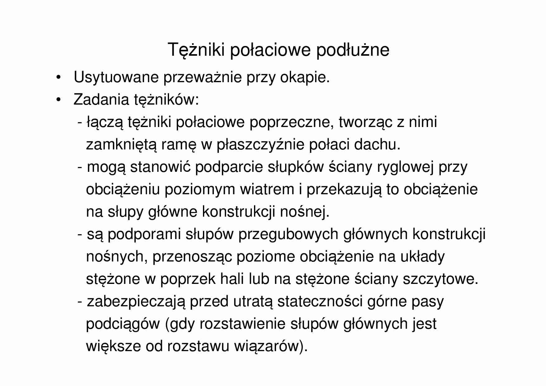  Tężniki połaciowe podłużne - omówienie - strona 1
