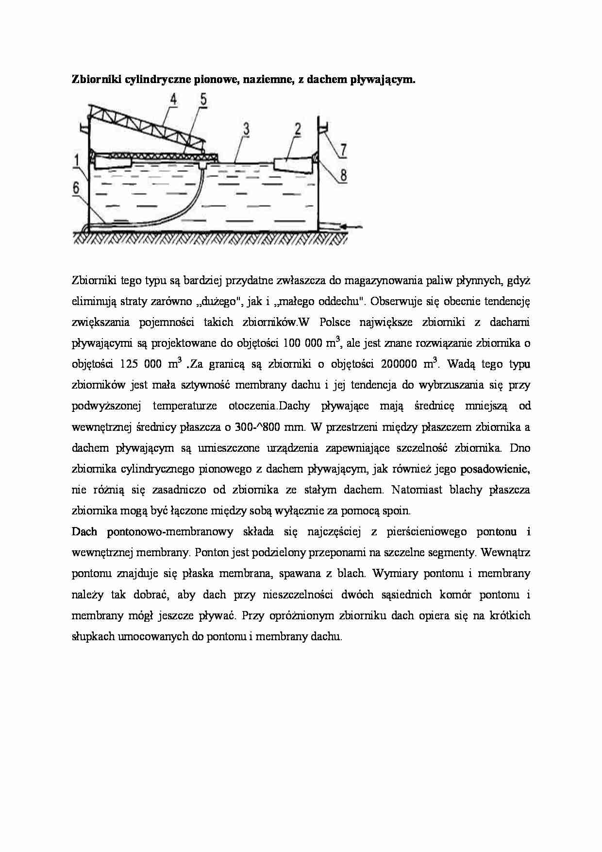 Opracowanie - zbiorniki cylindryczne pionowe - strona 1