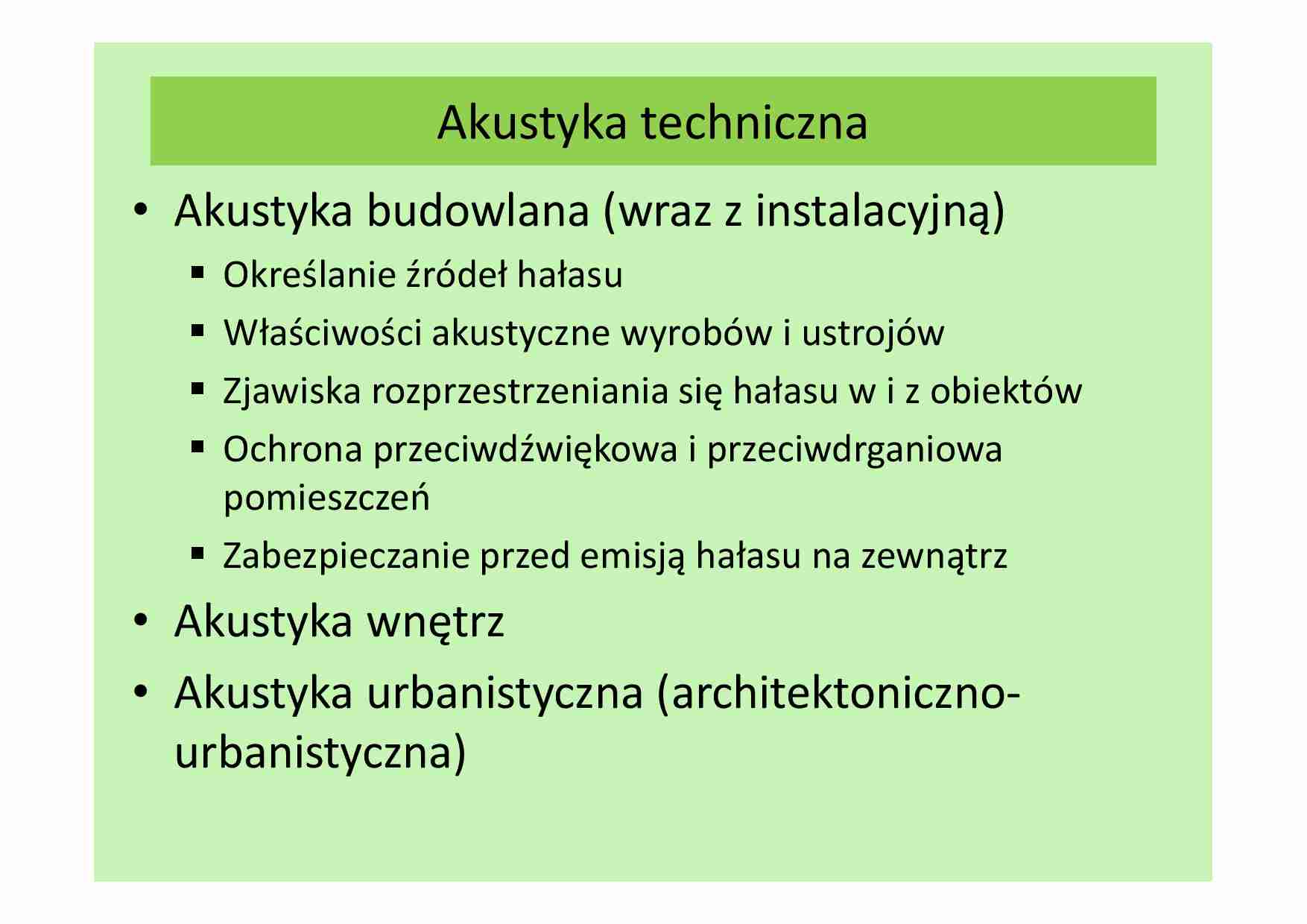 Akustyka techniczna - omówienie  - strona 1