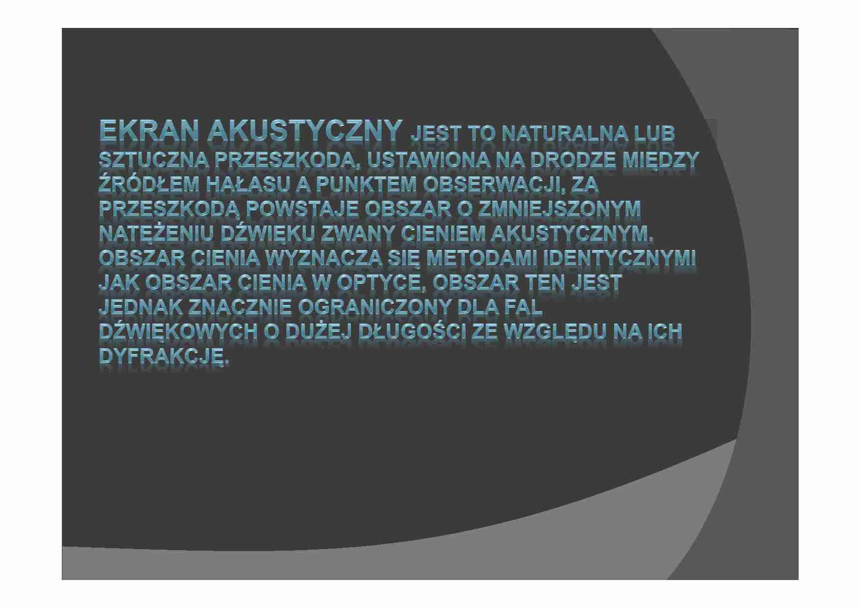 Ekran akustyczny - prezentacja - strona 1